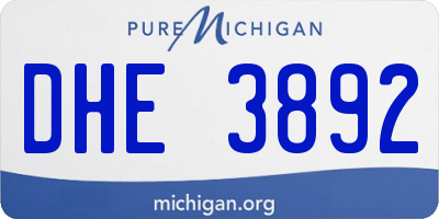 MI license plate DHE3892