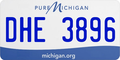 MI license plate DHE3896