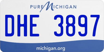 MI license plate DHE3897