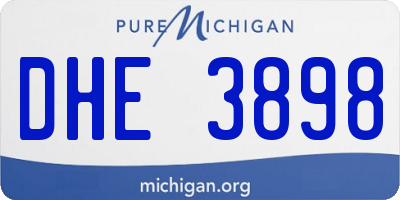 MI license plate DHE3898