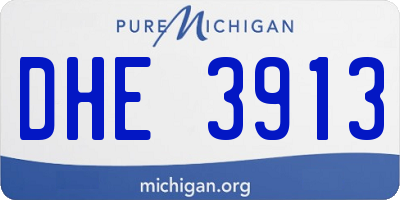 MI license plate DHE3913