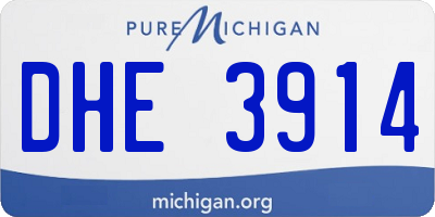 MI license plate DHE3914