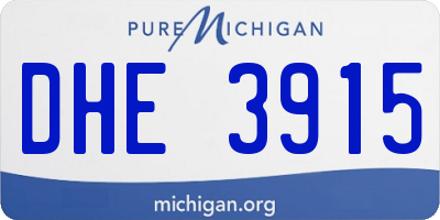 MI license plate DHE3915