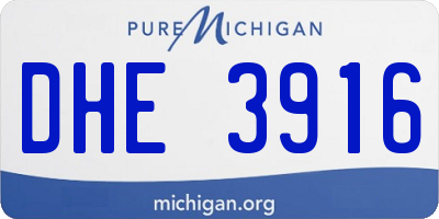 MI license plate DHE3916