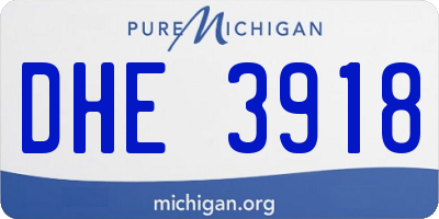 MI license plate DHE3918
