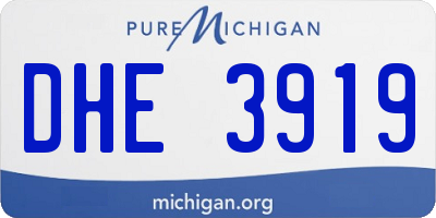MI license plate DHE3919