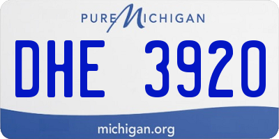 MI license plate DHE3920