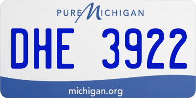 MI license plate DHE3922
