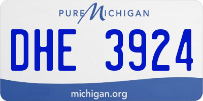 MI license plate DHE3924