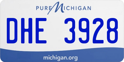 MI license plate DHE3928