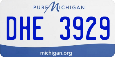 MI license plate DHE3929