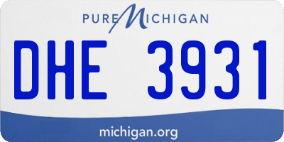MI license plate DHE3931