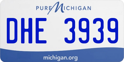 MI license plate DHE3939