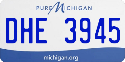 MI license plate DHE3945