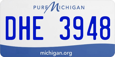 MI license plate DHE3948