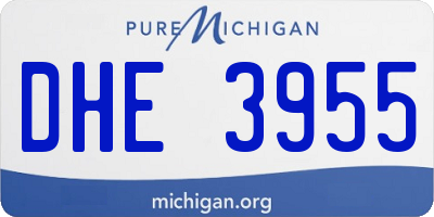 MI license plate DHE3955