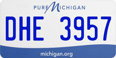 MI license plate DHE3957