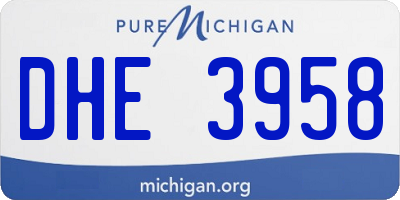 MI license plate DHE3958