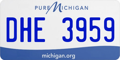 MI license plate DHE3959
