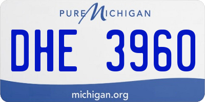 MI license plate DHE3960