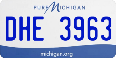 MI license plate DHE3963