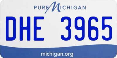 MI license plate DHE3965
