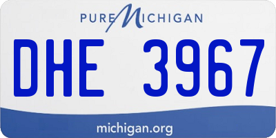 MI license plate DHE3967