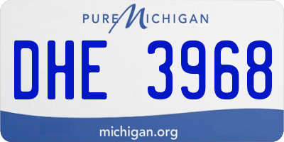 MI license plate DHE3968