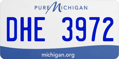 MI license plate DHE3972