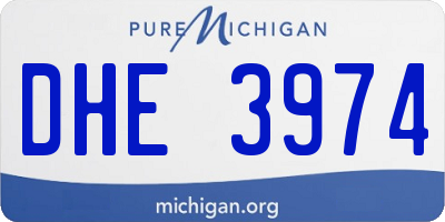 MI license plate DHE3974