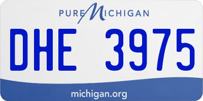 MI license plate DHE3975