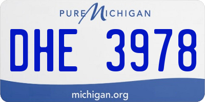 MI license plate DHE3978