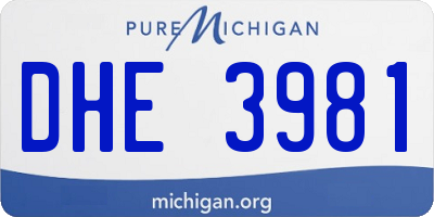 MI license plate DHE3981