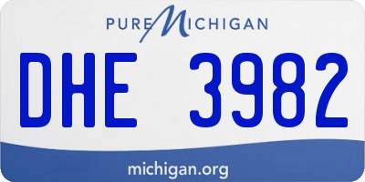 MI license plate DHE3982