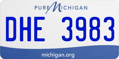 MI license plate DHE3983