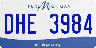 MI license plate DHE3984