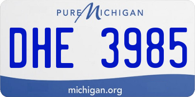 MI license plate DHE3985