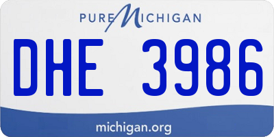 MI license plate DHE3986