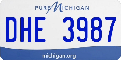 MI license plate DHE3987