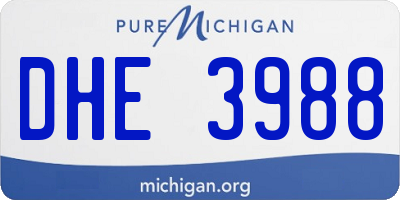MI license plate DHE3988