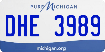 MI license plate DHE3989