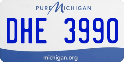 MI license plate DHE3990