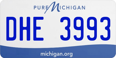 MI license plate DHE3993