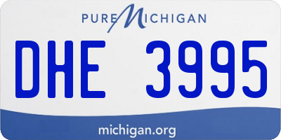 MI license plate DHE3995
