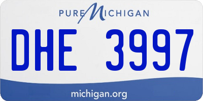 MI license plate DHE3997