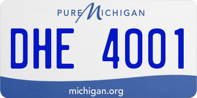 MI license plate DHE4001
