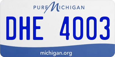 MI license plate DHE4003