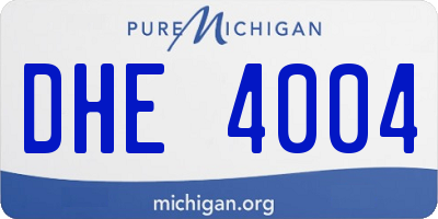 MI license plate DHE4004