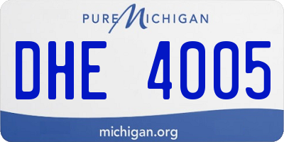 MI license plate DHE4005