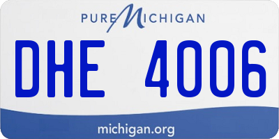 MI license plate DHE4006